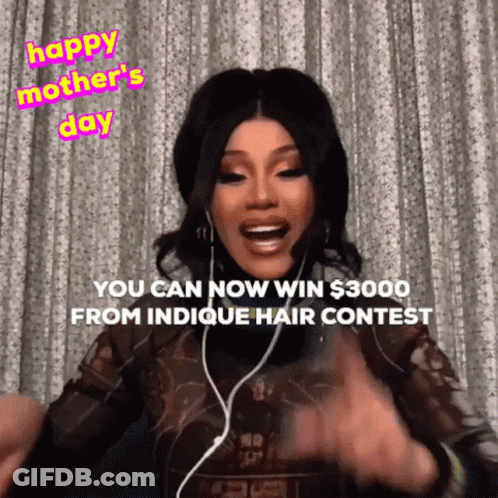 Woman Wearing Headphones Saying Happy Mother's Day GIF
