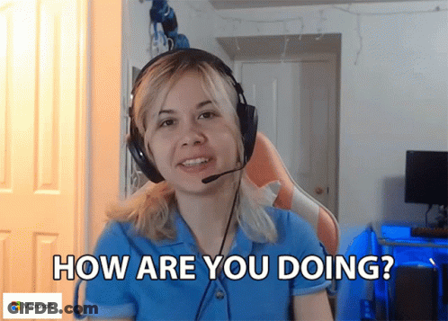 Woman Wearing Headphones Saying How Are You Doing GIF