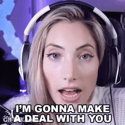 Woman Wearing Headphones Saying I'm Gonna Make A Deal With You GIF