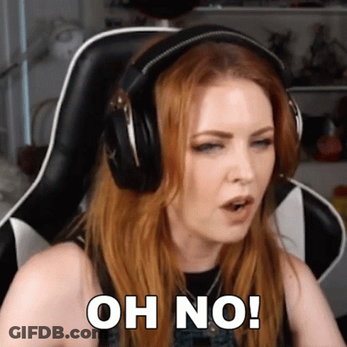 Woman Wearing Headphones Saying Oh No GIF
