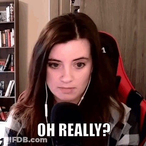 Woman Wearing Headphones Saying Oh Really GIF