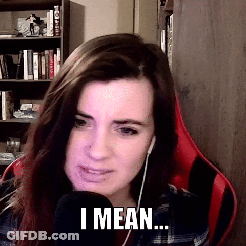 Woman Wearing Headphones Says I Mean GIF