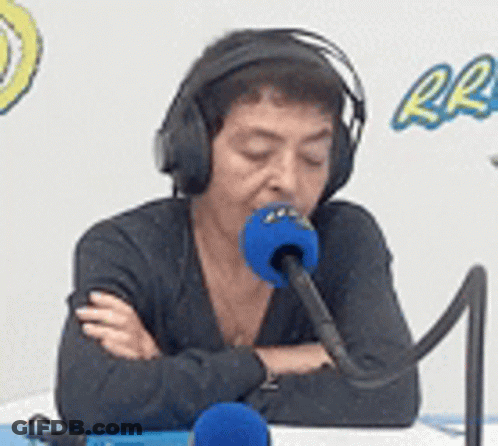 Woman Wearing Headphones Singing GIF
