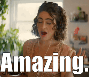 Woman Wearing Headphones Singing Amazing GIF