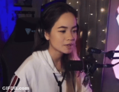 Woman Wearing Headphones Talking Into Microphone GIF