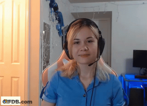 Woman Wearing Headphones With Microsoft Logo GIF