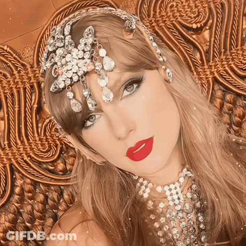 Woman Wearing Headpiece Close Up GIF