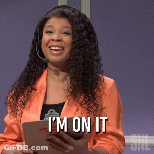 Woman Wearing Headset Holding Tablet GIF