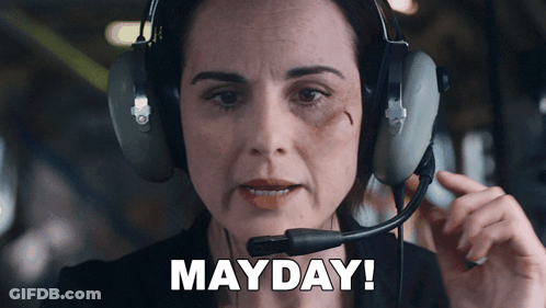 Woman Wearing Headset Mayday GIF