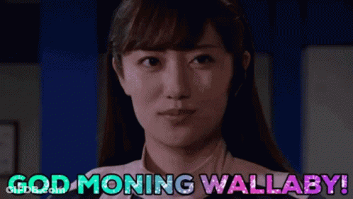 Woman Wearing Headset Saying Good Morning Wallaby GIF