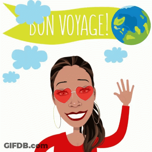 Woman Wearing Heart Shaped Sunglasses Bon Voyage GIF