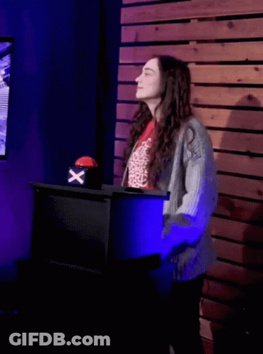 Woman Wearing I'm Sorry I'm Late Shirt GIF