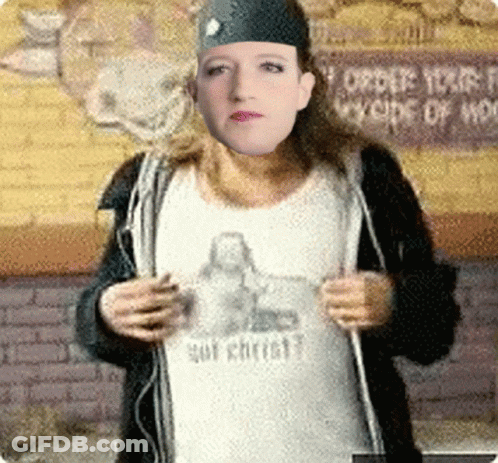 Woman Wearing Jesus Shirt GIF