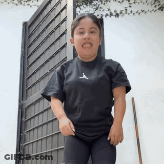 Woman Wearing Jordan T-Shirt GIF