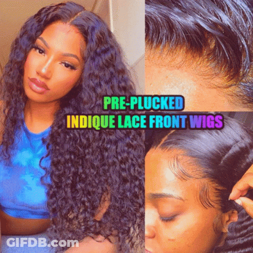 Woman Wearing Lace Front Wig GIF