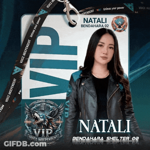 Woman Wearing Lanyard Saying Natali GIF