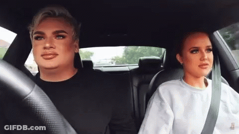 Woman Wearing Makeup In Car With Man GIF