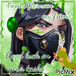 Woman Wearing Mask Good Afternoon My Friend Good Luck On Your Tasks GIF