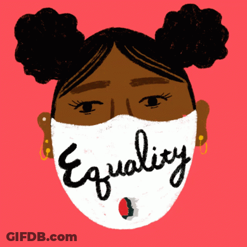Woman Wearing Mask Saying Equality GIF