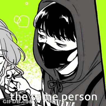 Woman Wearing Mask With The Same Person GIF