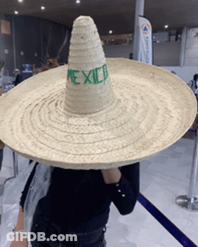 Woman Wearing Mexico Sombrero GIF
