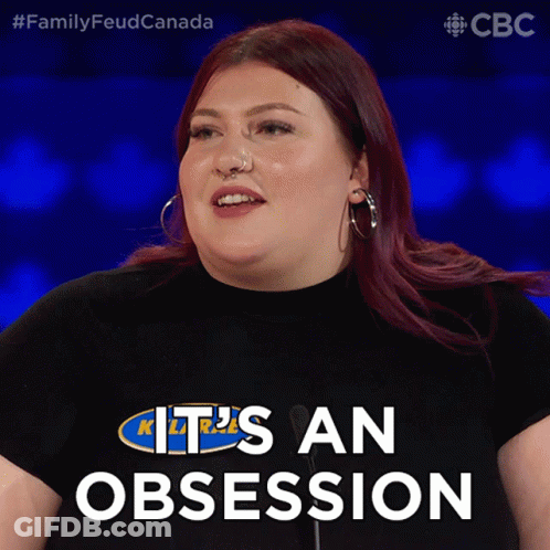 Woman Wearing Obsession Shirt GIF