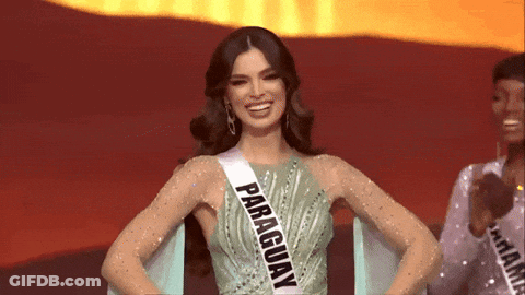 Woman Wearing Paraguay Sash GIF