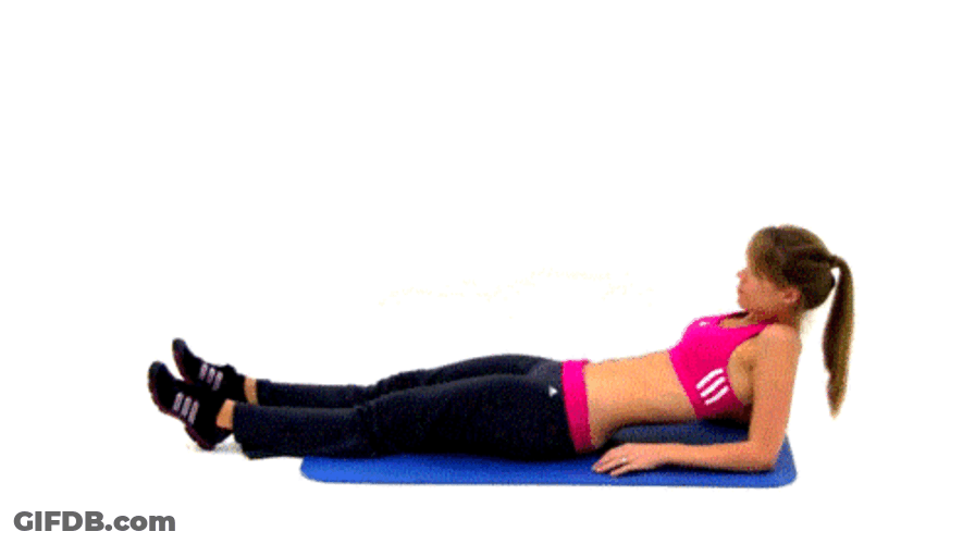 Woman Wearing Pink Doing Crunches GIF