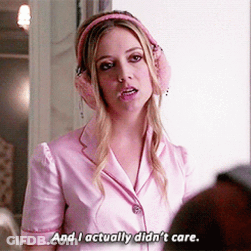 Woman Wearing Pink Ear Muffs Says And I Actually Didnt Care GIF