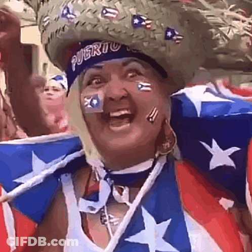 Woman Wearing Puerto Rico Hat GIF