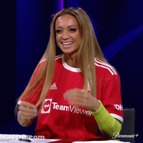 Woman Wearing Red Adidas TeamViewer Jersey GIF