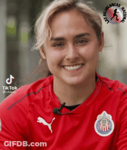 Woman Wearing Red Puma Shirt GIF