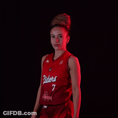 Woman Wearing Red Riders Jersey GIF