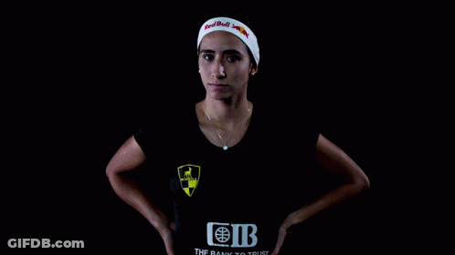 Woman Wearing Redbull Headband GIF