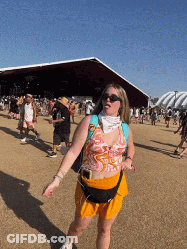 Woman Wearing Sunglasses And Bandana GIF
