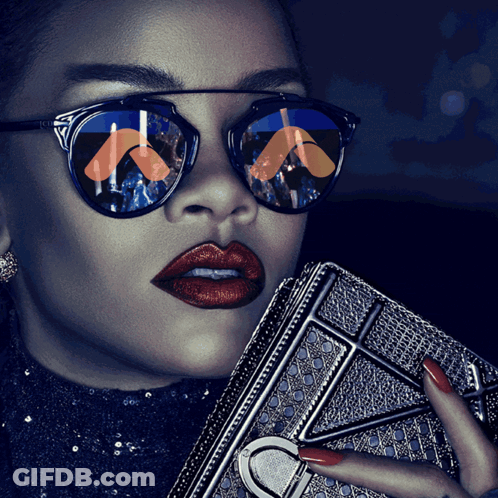 Woman Wearing Sunglasses And Red Lipstick GIF