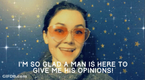 Woman Wearing Sunglasses Glad Man Is Here GIF