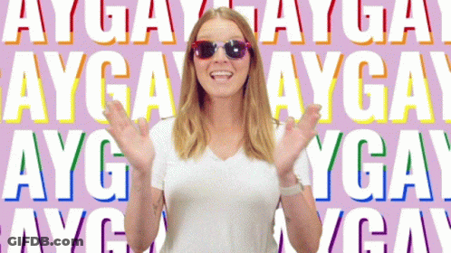 Woman Wearing Sunglasses In Front Of Ayga Background GIF