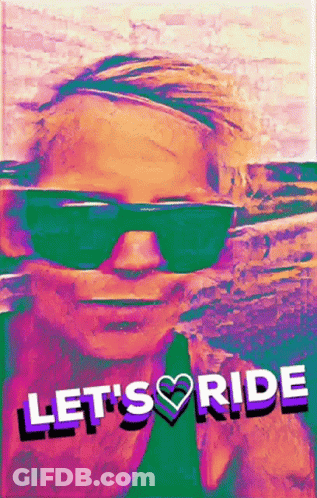 Woman Wearing Sunglasses Lets Ride GIF
