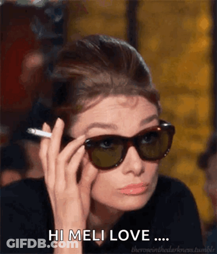 Woman Wearing Sunglasses Smoking Cigarette Says Hi Meli Love GIF