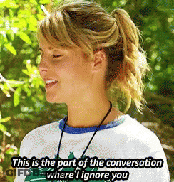 Woman Wearing T-Shirt Saying This Is The Part Of The Conversation Where I Ignore You GIF