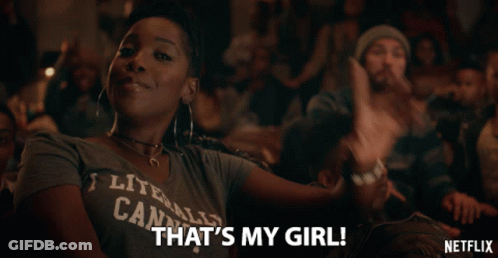 Woman Wearing That's My Girl T-Shirt GIF