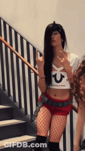 Woman Wearing True Religion Crop Top GIF