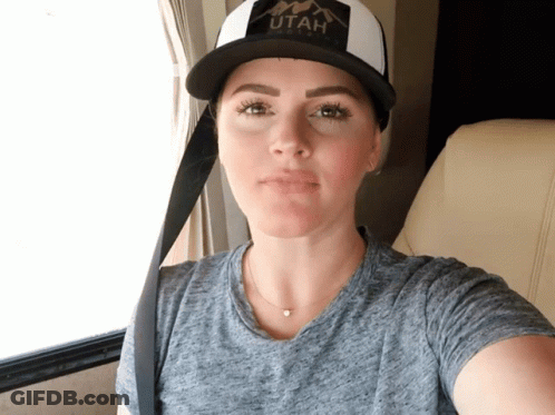 Woman Wearing Utah Hat GIF