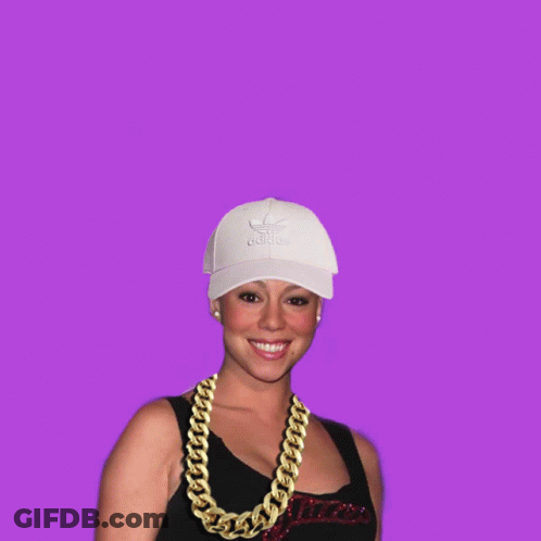 Woman Wearing White Adidas Hat And Gold Chain GIF