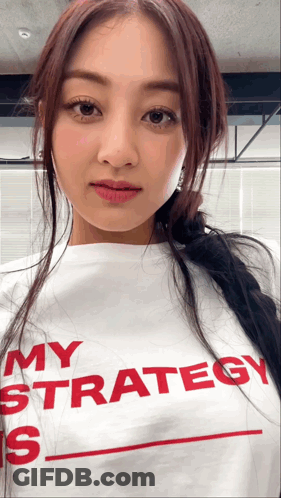 Woman Wearing White Shirt Saying My Strategy Is GIF
