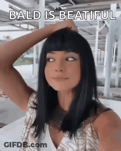 Woman Wearing Wig Taking Selfie GIF