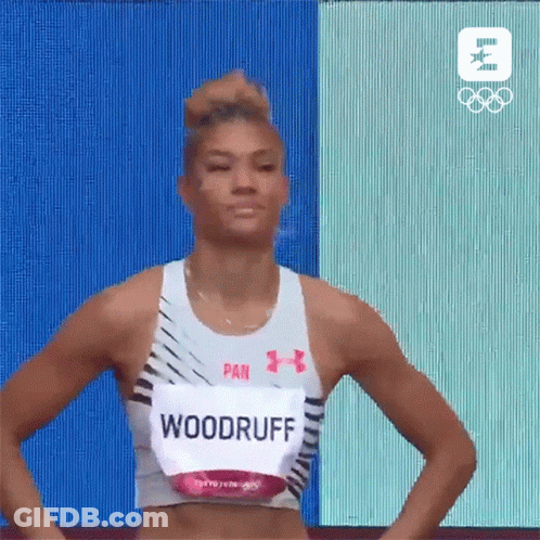 Woman Wearing Woodruff Name Tag GIF