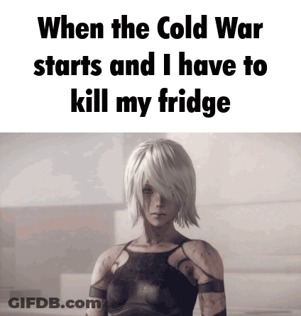 Woman When The Cold War Starts And I Have To Kill My Fridge GIF