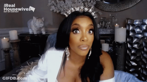 Woman White Dress Crown Before Real Housewives Logo GIF